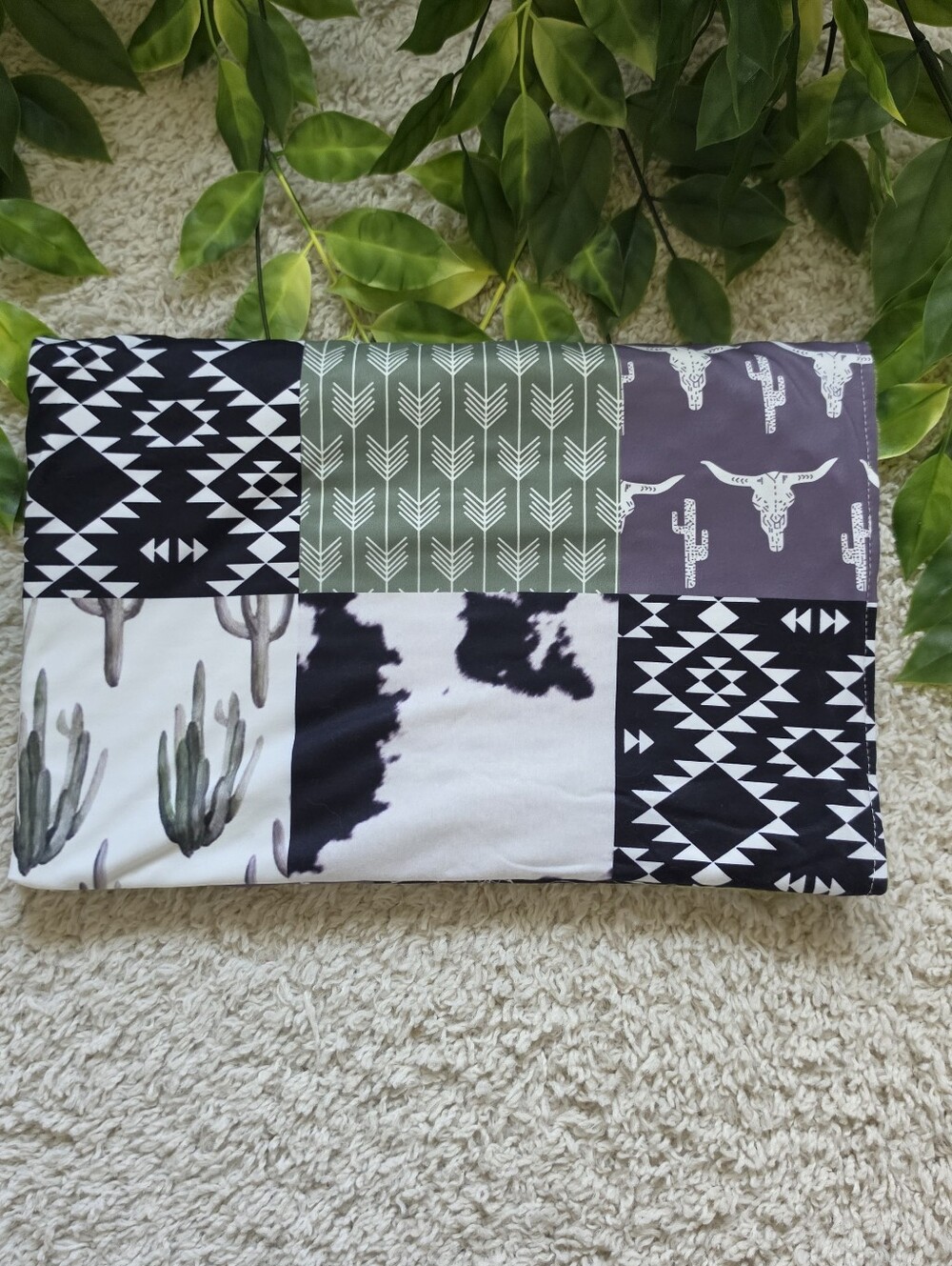 Toddler Boy Western Patchwork Bamboo Blanket